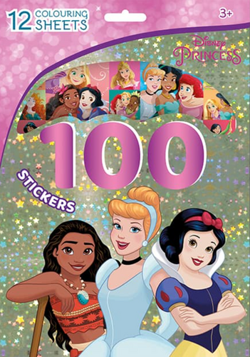 Princezny - 100 samolepek s omalovánkový