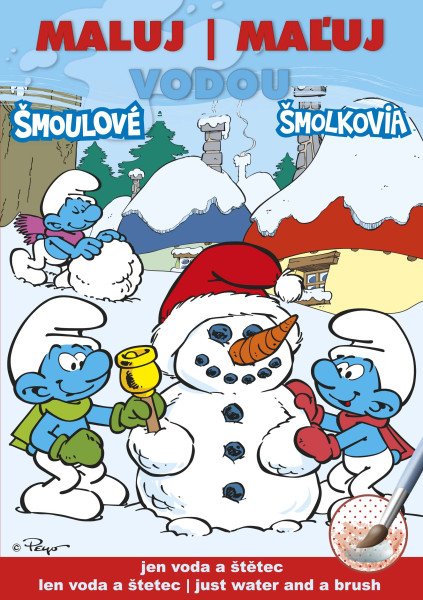 Šmoulové 2 zimní - Maluj vodou A5