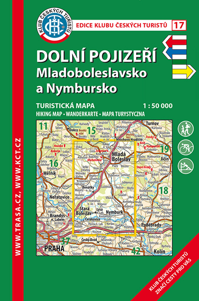 Dolní Pojizeří, Mladoboleslavsko a Nymbursko/KČT 17 1:50T Turistická mapa