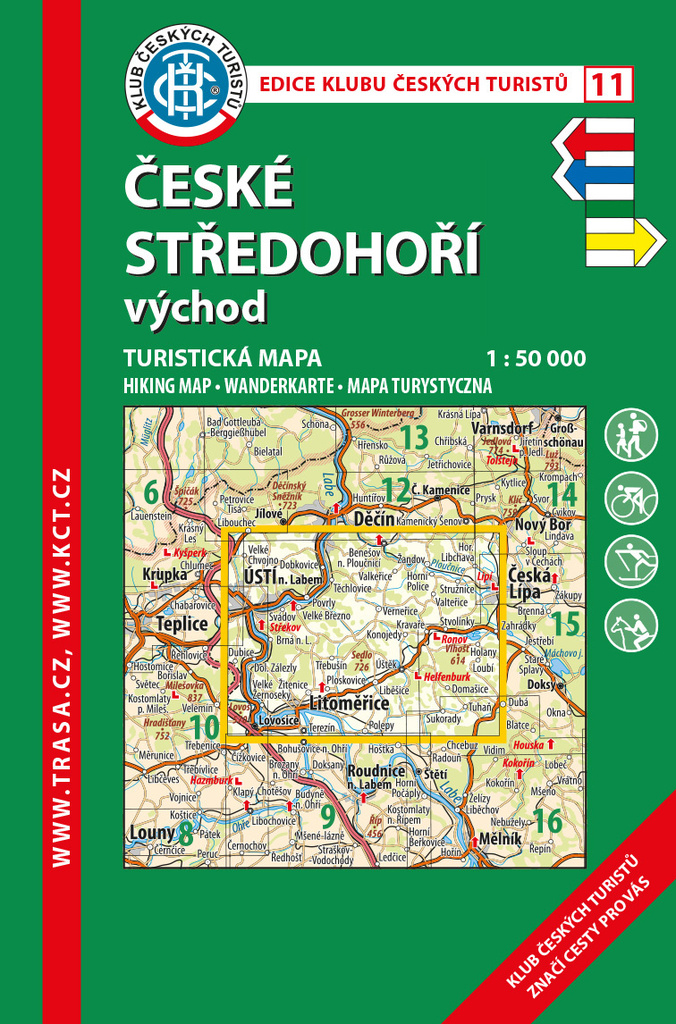 České středohoří/KČT 11 1:50T Turistická mapa