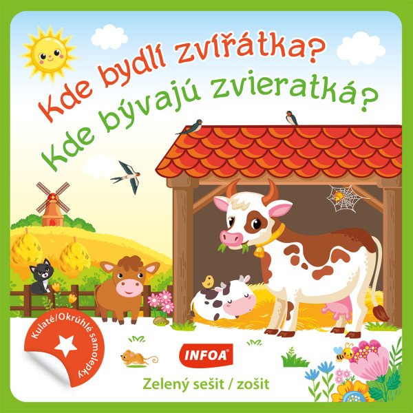 Kulaté samolepky Kde bydlí zvířátka?